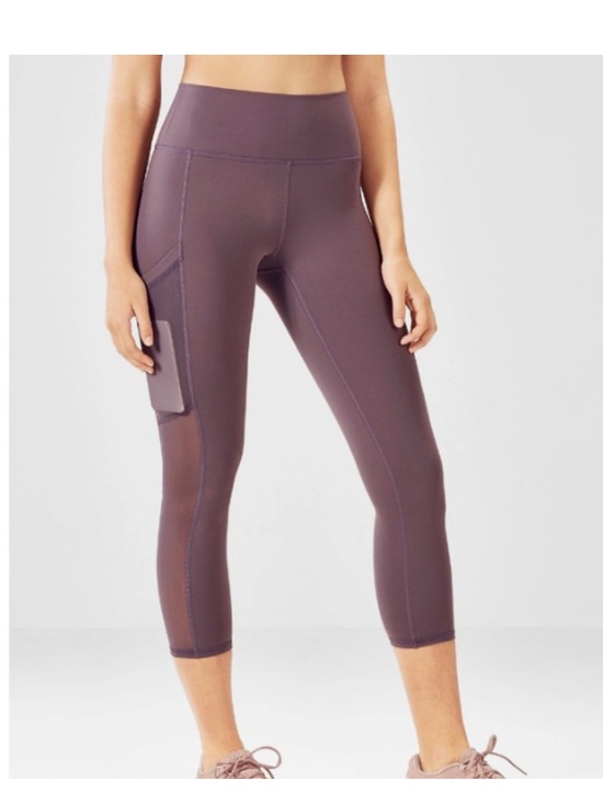 Fabletics Pants - Fabletics Dark Mauve High-Waist 7/8 Leggings with Side Pocket